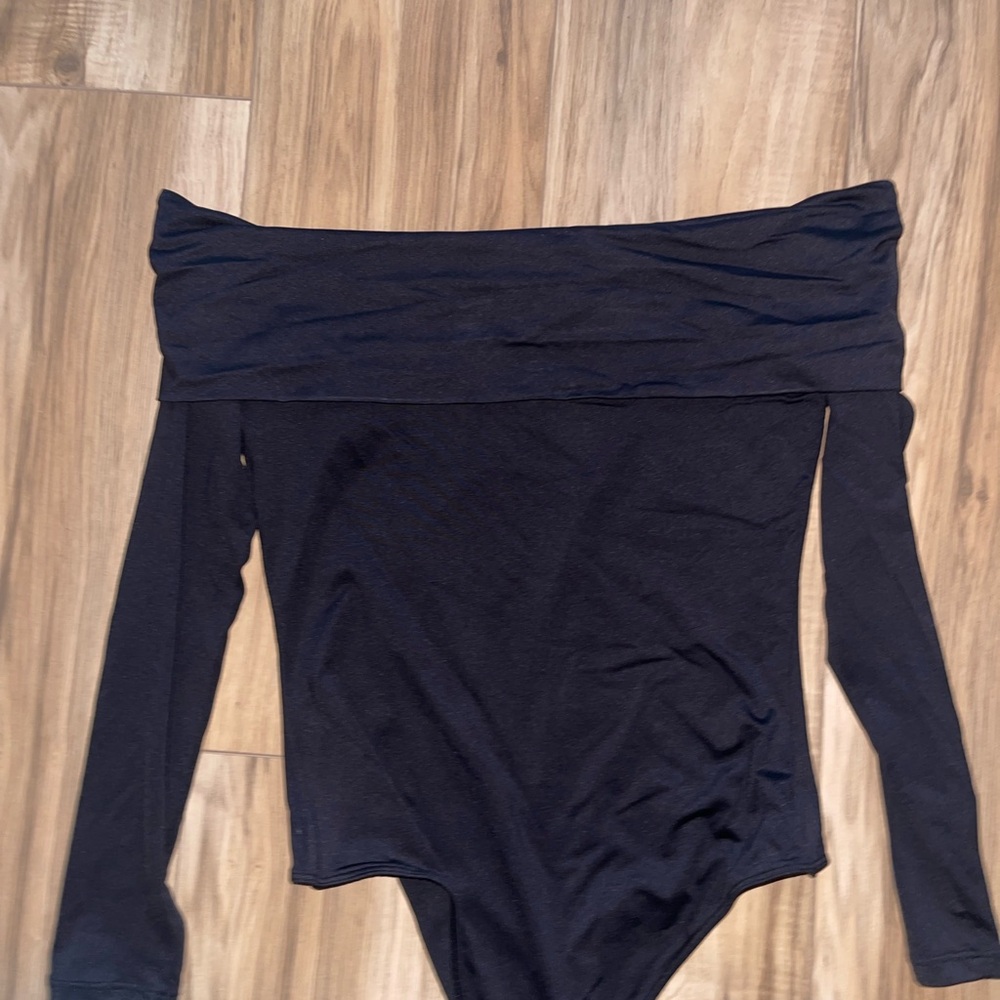 Elegant Black Off-Shoulder Long Sleeve Top